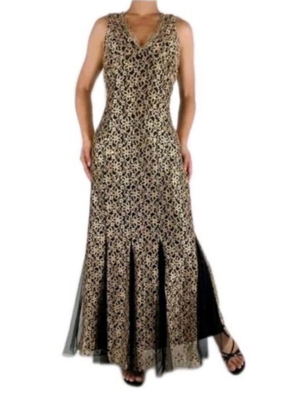 Candalite Formal Black & Gold
Long Gown Dress
